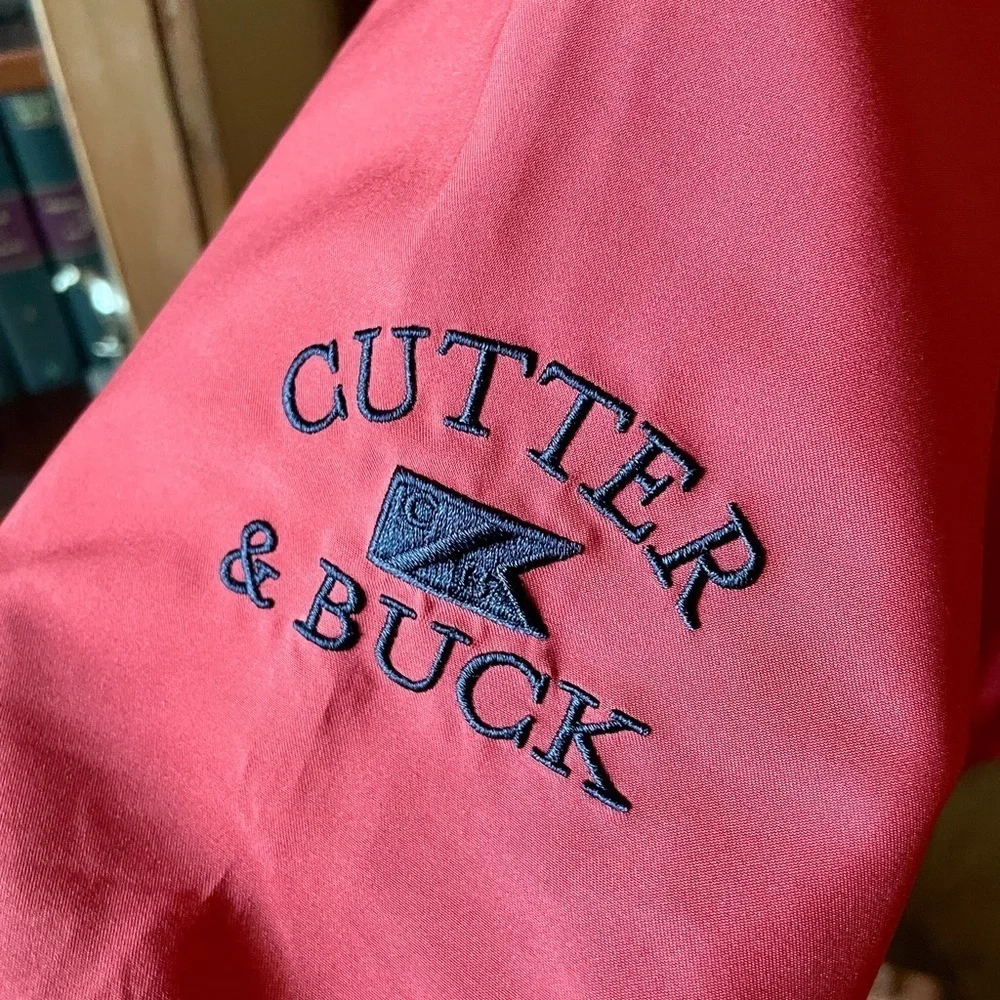 Cutter & Buck men’s v-neck pullover windbreaker golf jacket w/ pockets XL red